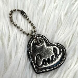 1" COACH Poppy Heart Fob Bag Charm Hang tag Hangtag